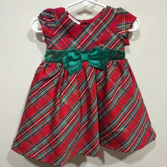 Blueberi Boulevard Baby Girl Christmas Tartan Plaid Party Dress 6-9 Mos.- Event - Picture 1 of 6